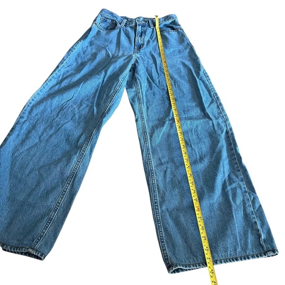 Old Navy Wide Leg High Rise Jeans Size 6 Tall 30” Inseam Vintage Wash Denim - Picture 4 of 12